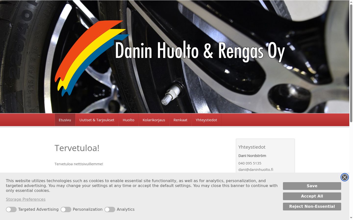 Screenshot del banner di consenso mostrato prima di qualsiasi interazione
