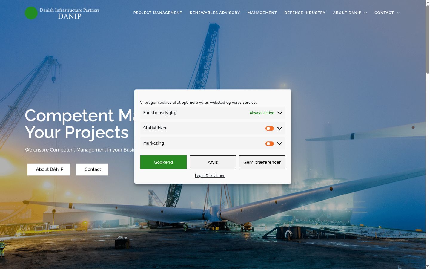 Screenshot of the consent banner shown before any interaction