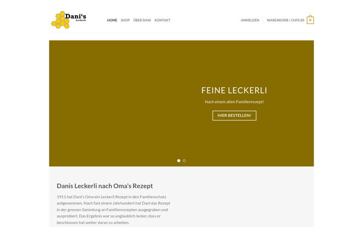Screenshot of danis-leckerli.ch