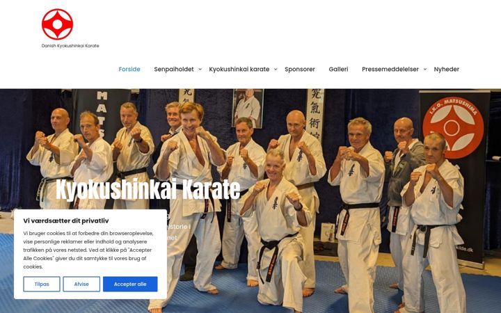 Snímek obrazovky danish-kyokushin.dk
