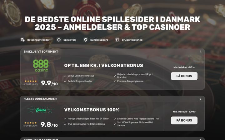 Skjermbilde av danishbestslotsrating.com