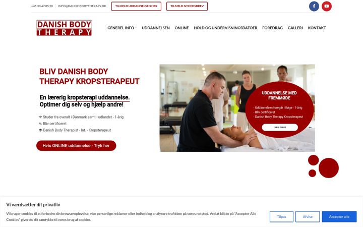 Snímek obrazovky danishbodytherapy.dk