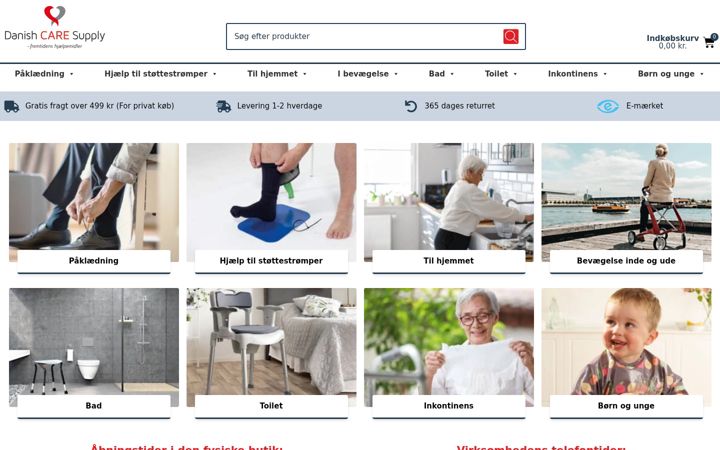 Snímek obrazovky danishcaresupply.dk