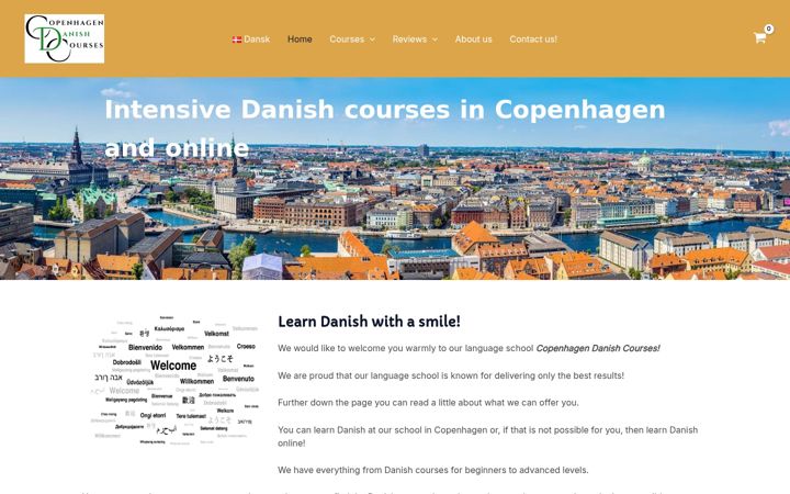 Ekrānuzņēmums no danishcourses.dk