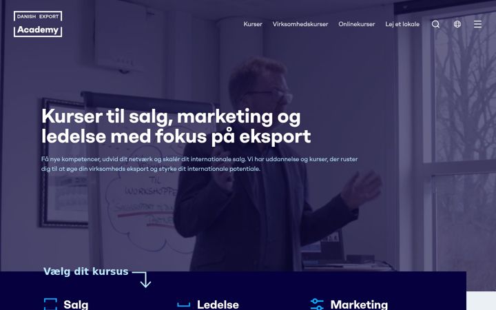 Snímek obrazovky danishexportacademy.dk