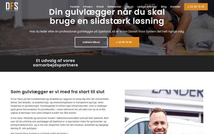 Screenshot di danishfloorsystem.dk