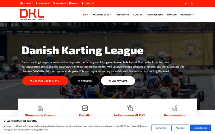 Screenshot di danishkartingleague.dk