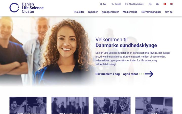 Screenshot di danishlifesciencecluster.dk