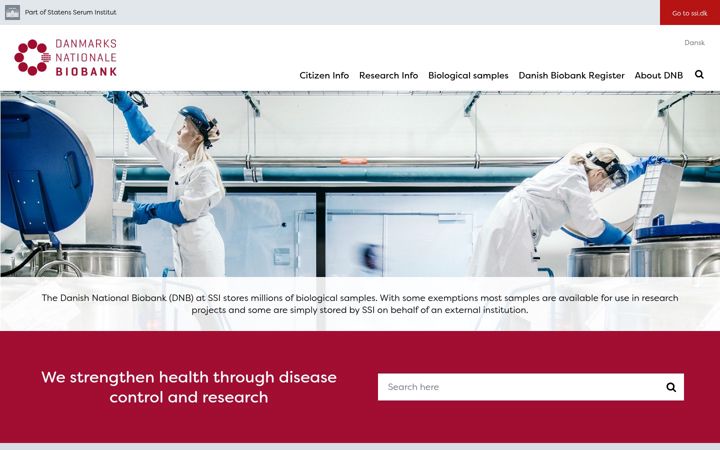 Screenshot του danishnationalbiobank.com