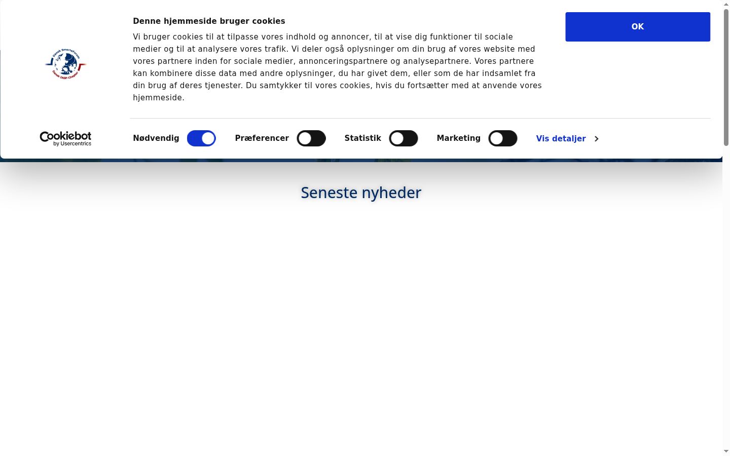 Skjermbilde av samtykkebanneret slik det vises før noen interaksjon