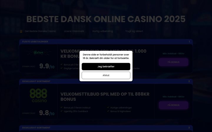 Screenshot stránky danishtopratedslots.com