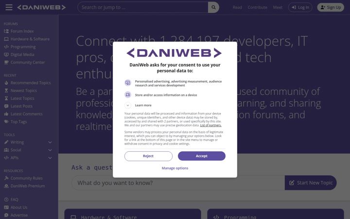 Ekrānuzņēmums no daniweb.com