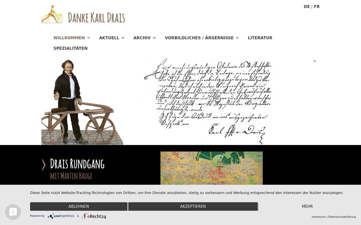 Screenshot of danke-karl-drais.de