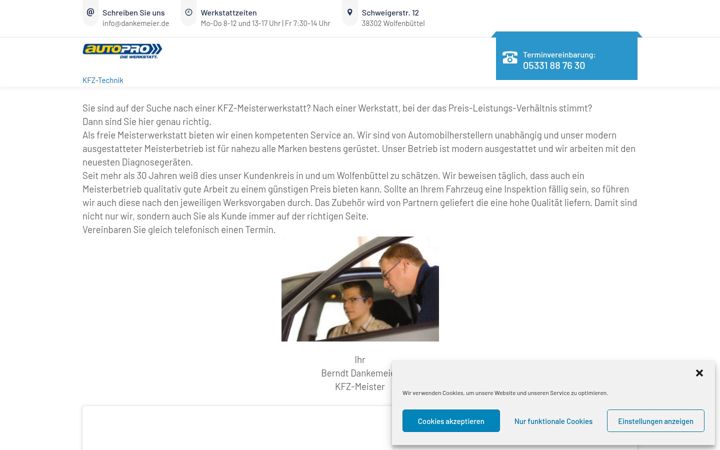 Screenshot of dankemeier.de