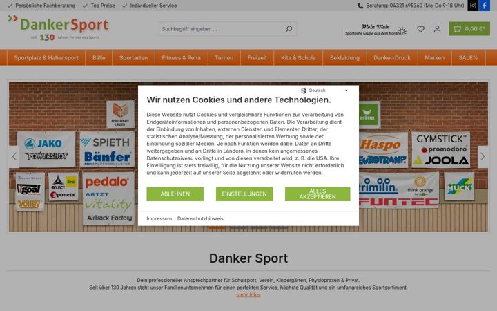 Screenshot of danker-sport.de