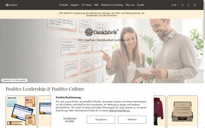 Screenshot of dankfabrik.de