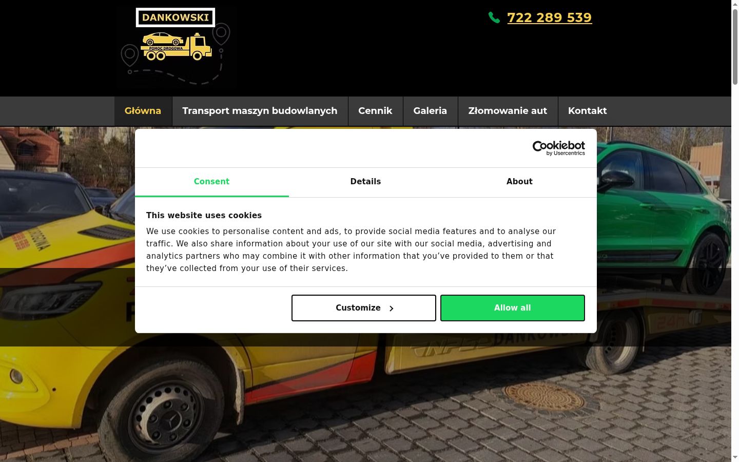 Snímek obrazovky baneru souhlasu zobrazeného před jakoukoli interakcí