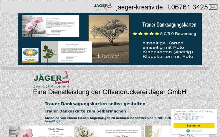 Screenshot of danksagungskarten-wtp24.de