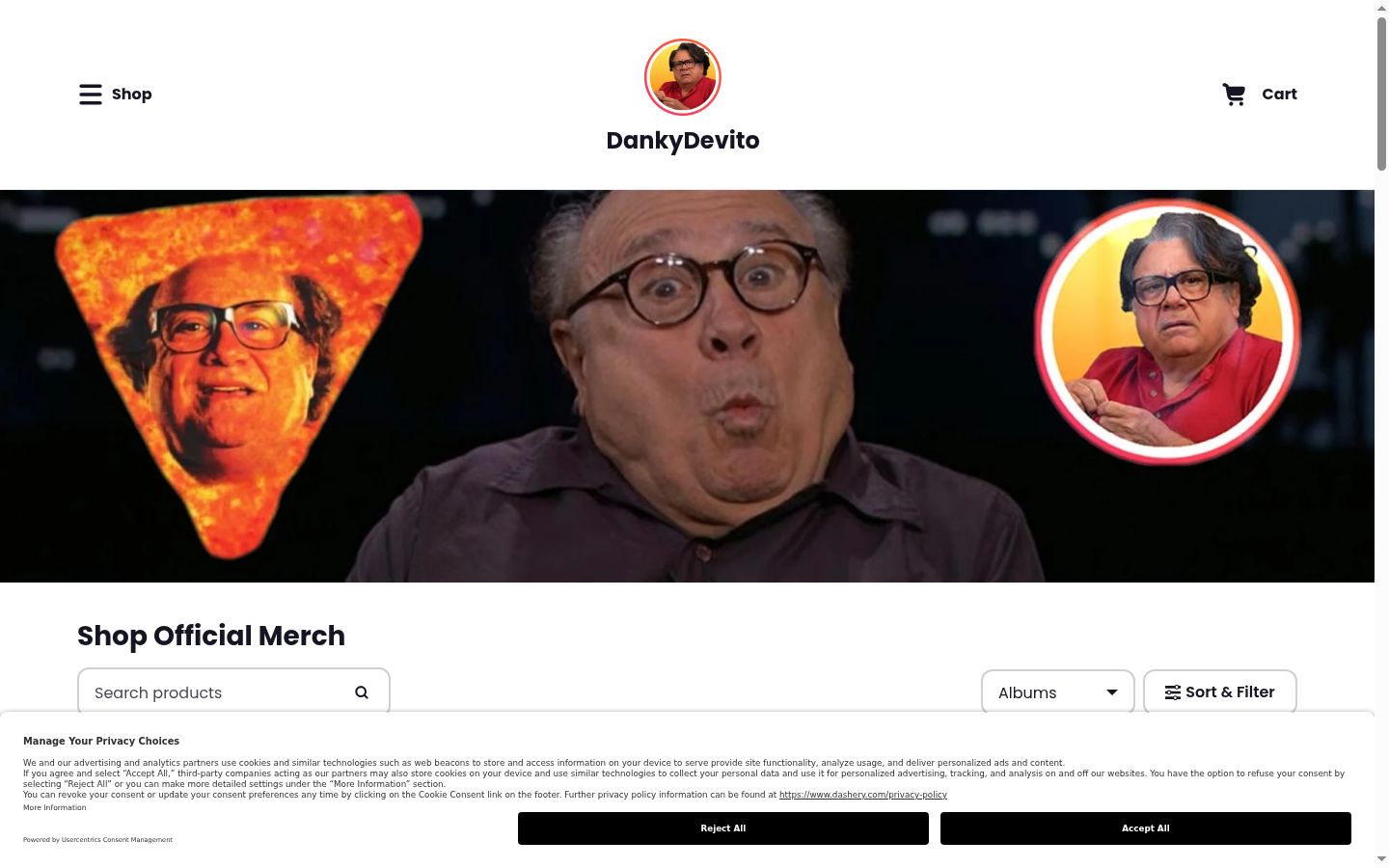 Screenshot del banner di consenso mostrato prima di qualsiasi interazione