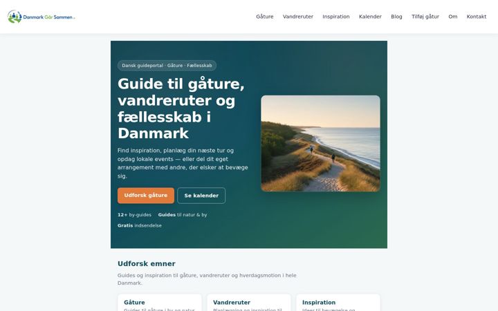Screenshot di danmarkgaarsammen.dk