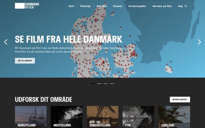 Screenshot ta' danmarkpaafilm.dk