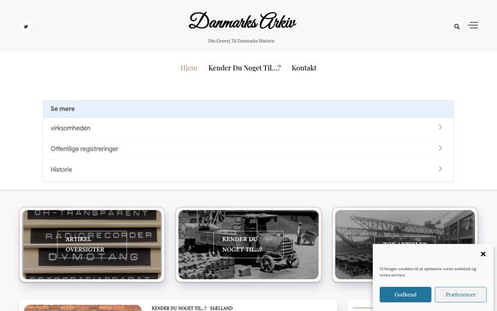 Screenshot di danmarksarkiv.dk