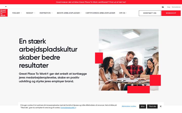 Screenshot di danmarksbedstearbejdspladser.dk