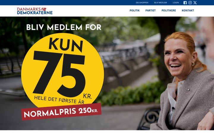 Screenshot di danmarksdemokraterne.dk