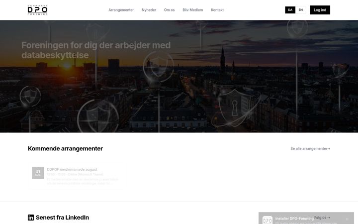 Screenshot di danmarksdpoforening.dk
