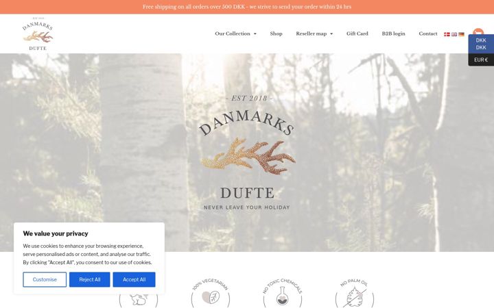 Screenshot di danmarksdufte.dk