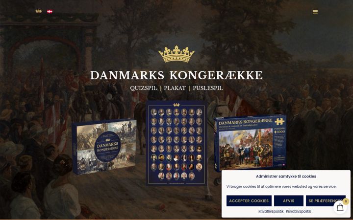 Screenshot di danmarkskongeraekke.dk