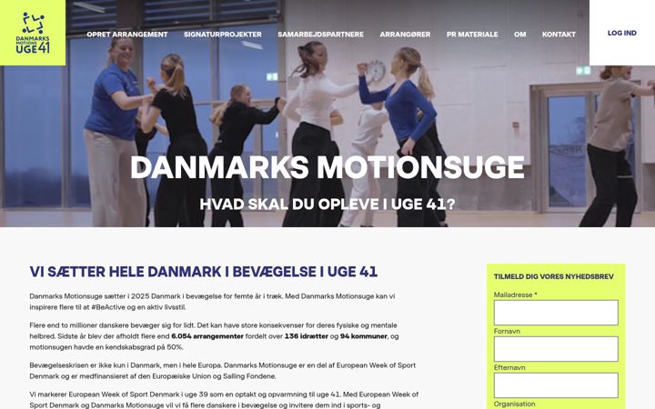 Screenshot di danmarksmotionsuge.dk