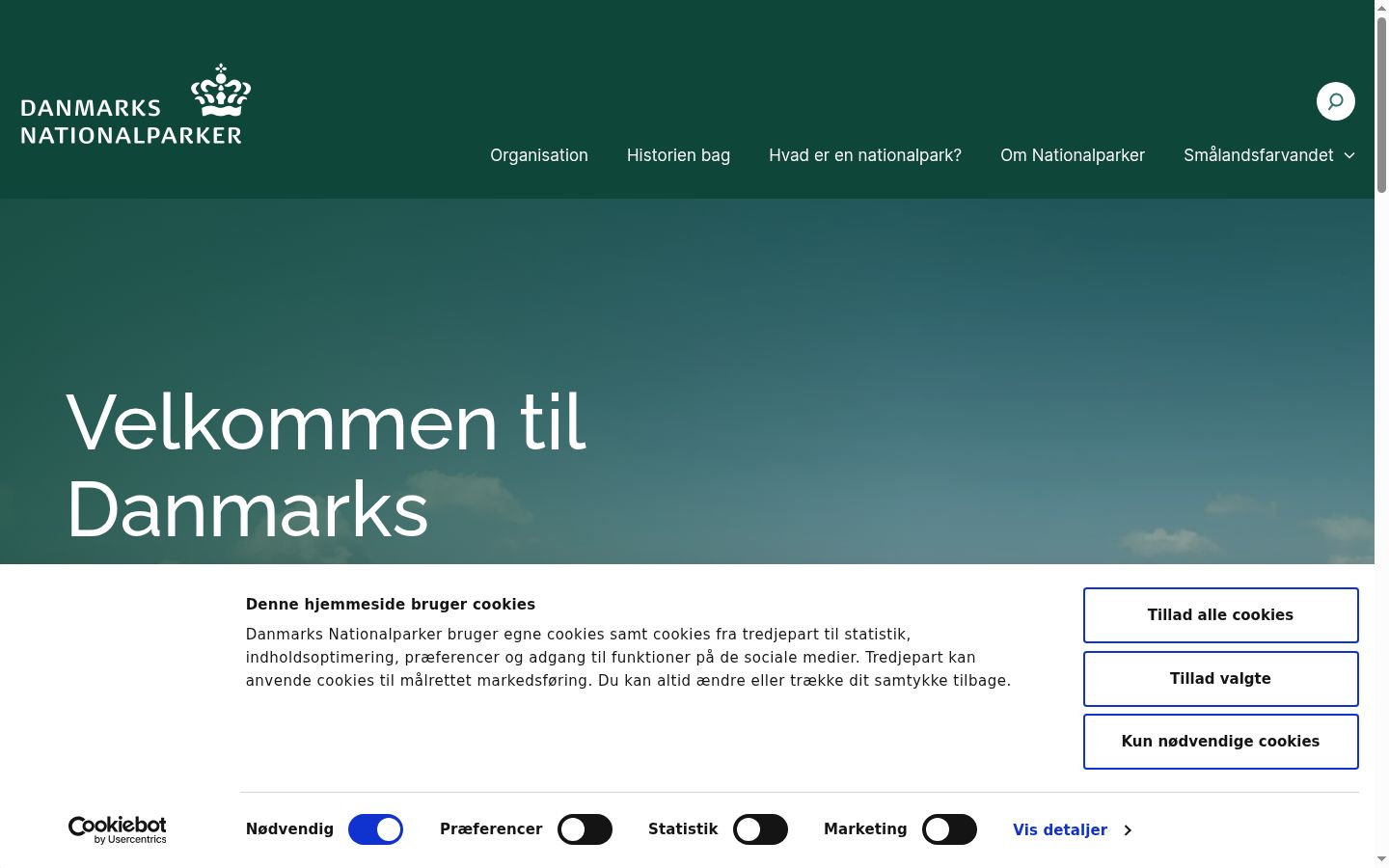 Screenshot del banner di consenso mostrato prima di qualsiasi interazione