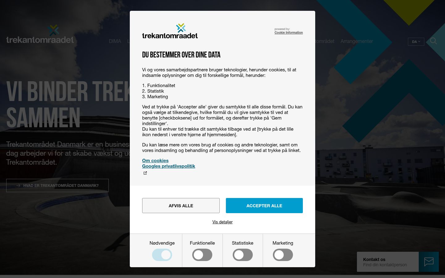 Snímek obrazovky baneru souhlasu zobrazeného před jakoukoli interakcí