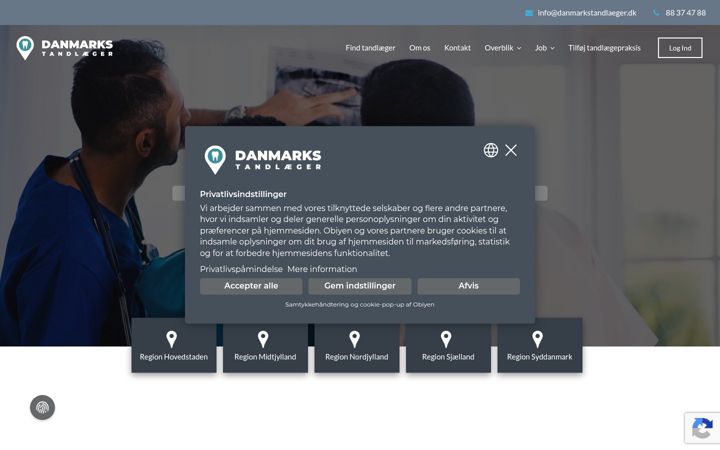 Screenshot di danmarkstandlaeger.dk