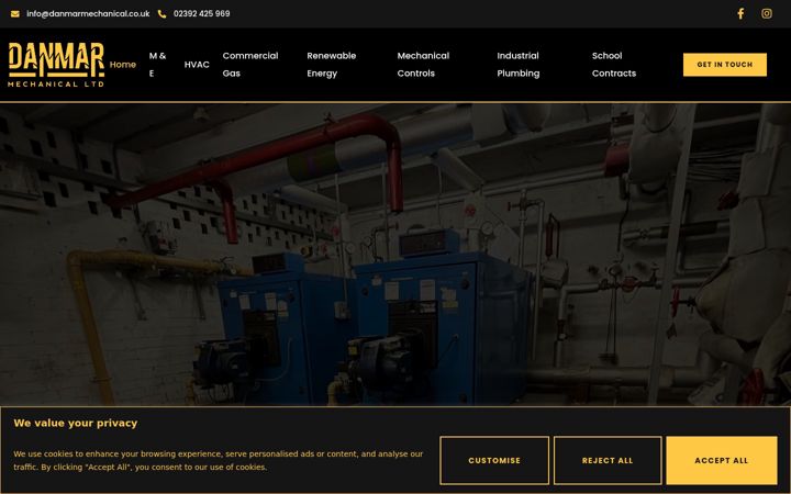 Screenshot of danmarmechanical.co.uk