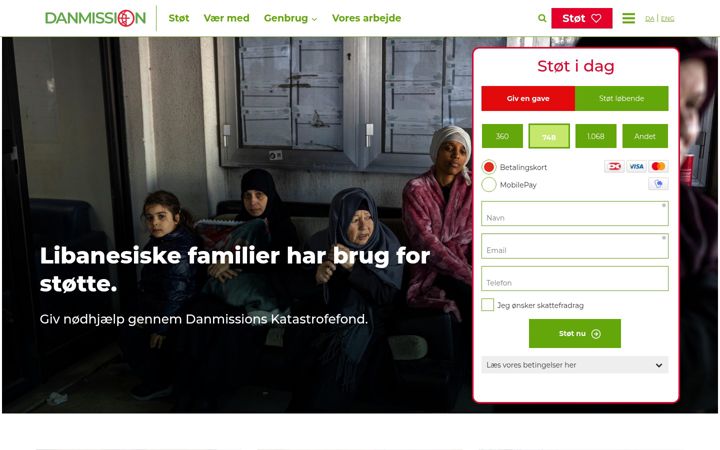 Screenshot di danmission.dk