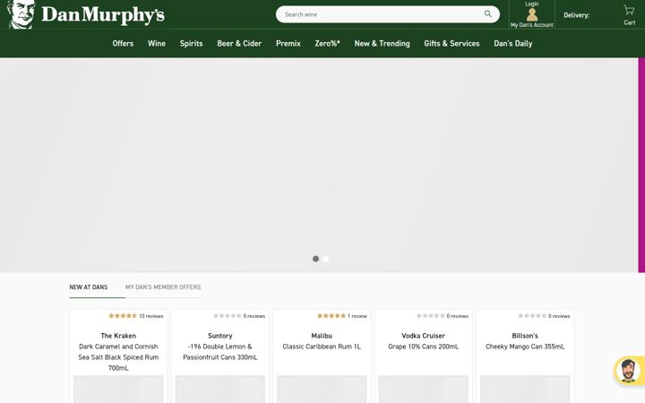 Screenshot of danmurphys.com.au