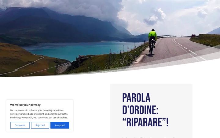 Kuvakaappaus sivustosta dannabiciclette.it