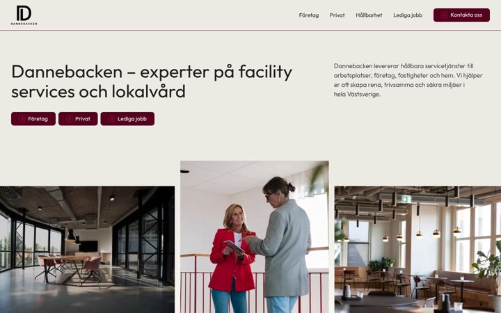 Screenshot of dannebacken.se