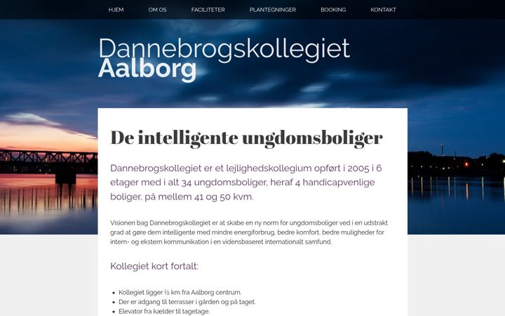 Screenshot of dannebrogskollegiet.dk