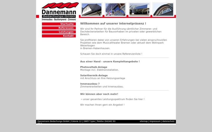 Screenshot of dannemann-bedachung.de
