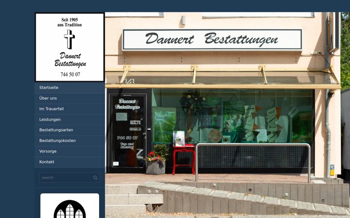 Screenshot of dannertbestattungen.de