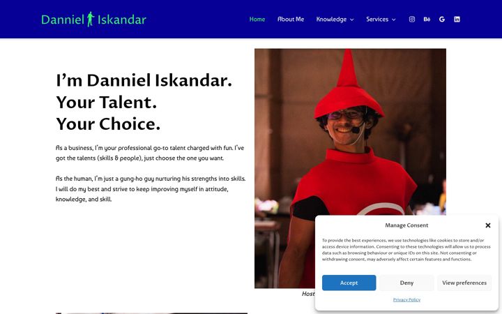 Screenshot of dannieliskandar.com