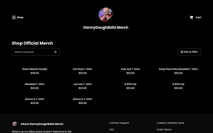Screenshot of dannydoughballz.com