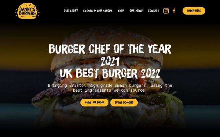 Screenshot of dannysburgers.co.uk