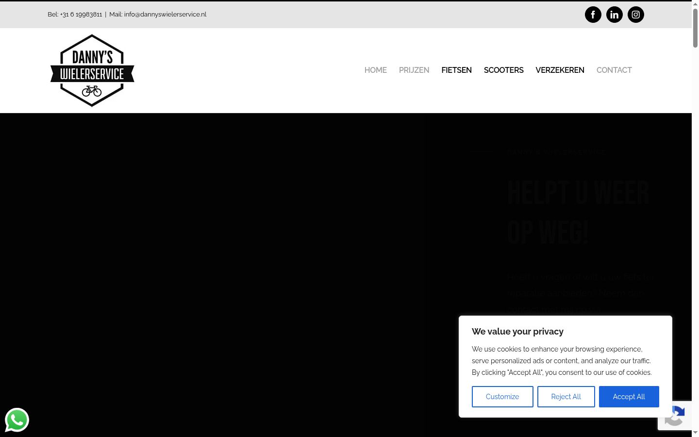 Screenshot des Einwilligungsbanners vor jeglicher Interaktion