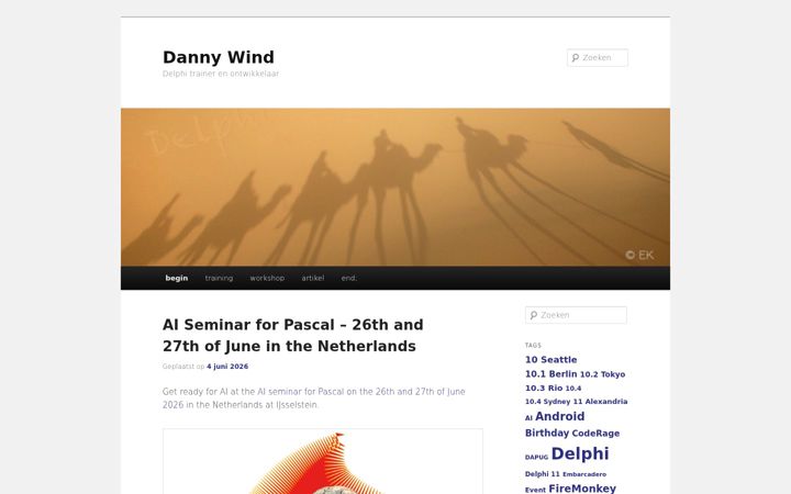 Skjámynd af dannywind.nl