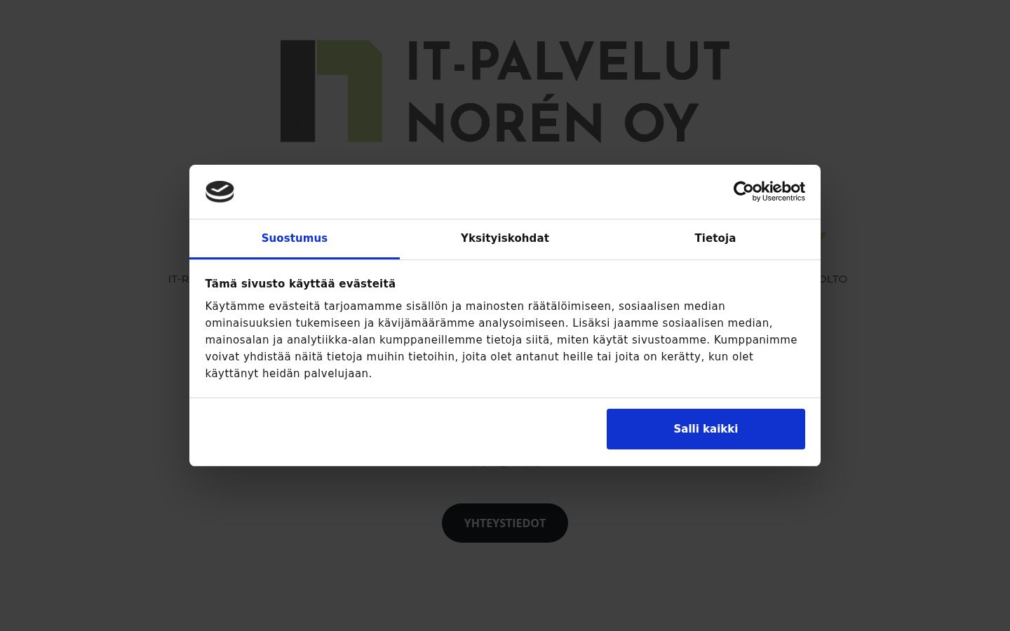 Skærmbillede af samtykkebanneret, som det blev vist før nogen interaktion