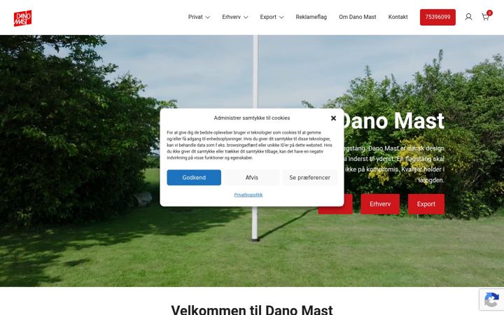 Screenshot di danomast.dk